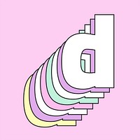 Layered letter d vector retro typeface