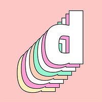 Layered letter d vector retro typeface