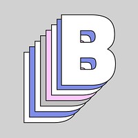 Layered letter b vector retro typeface