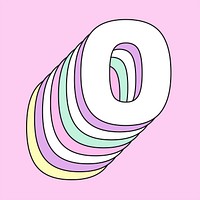 3d pastel letter O vector typography