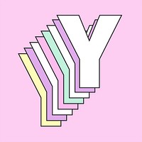 3d pastel letter y vector typography