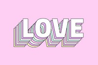 Love multilayered vector typography retro word