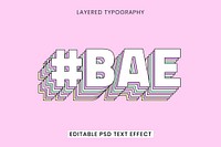 Layered editable text effect template vector 3d typography