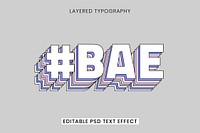 Layered editable text effect template vector 3d typography