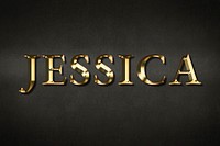 Jessica typography in gold effect design element 