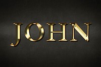 John typography in gold effect design element 