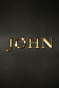 John typography in gold effect design element 