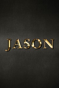 Jason typography in gold effect design element 