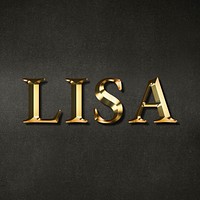Lisa typography in gold effect design element 