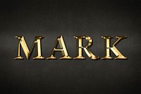 Mark typography in gold effect design element 