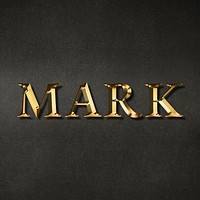Mark typography in gold effect design element 