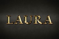 Laura typography in gold effect design element 