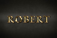 Robert typography in gold effect design element