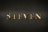 Steven typography in gold effect design element