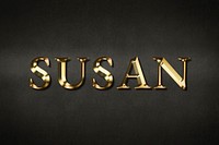 Susan typography in gold effect design element