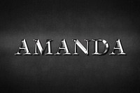 Amanda typography in silver metallic effect design element 