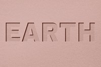 Earth word bold paper cut font typography