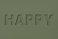 Happy text cut-out font typography