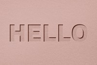 Hello word bold paper cut font typography