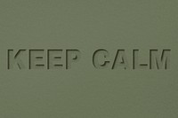 Keep calm word paper cut font shadow typography