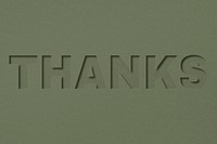 Thanks text cut-out font typography