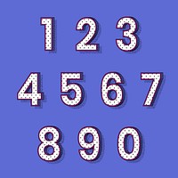 Isometric halftone font numbers 0-9 vector set