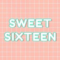 Neon miami sweet sixteen word typography