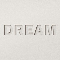 Paper cut dream word font typography