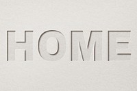 Home word paper cut font typography