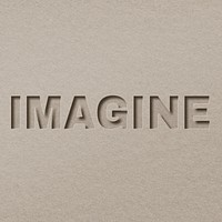 Imagine paper cut font typography