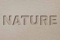 Nature word paper cut font typography