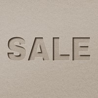 Sale word paper cut font typography