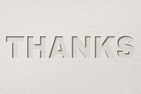 Thanks word paper cut font typography