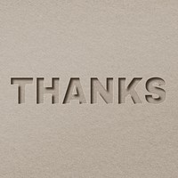 Thanks paper cut lettering word art