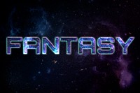 FANTASY word typography text on galaxy background