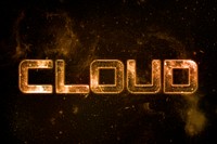 CLOUD word typography text on galaxy background