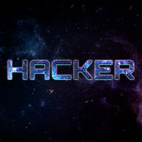 HACKER text typography word on galaxy background