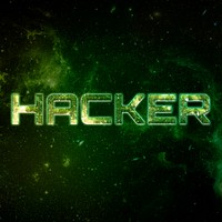 Hacker text typography stellar effect word