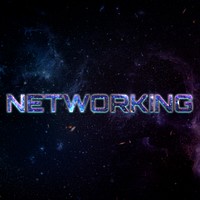 NETWORKING text typography word on galaxy background