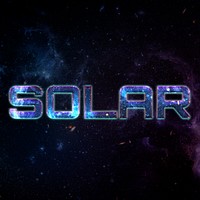 SOLAR text typography word on galaxy background