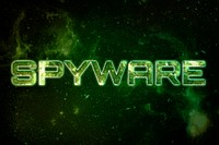 SPYWARE word galaxy effect typography text