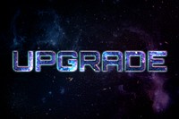 UPGRADE word typography text on galaxy background