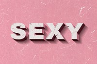 Pink Sexy 3D word paper texture font typography