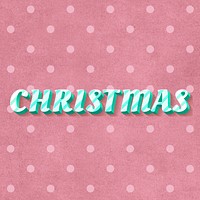 Christmas word striped font typography