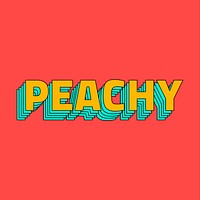 Retro layered peachy word typeface