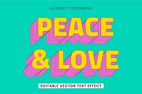 Retro layered word editable vector text effect template