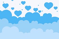 Vector blue cloud heart background