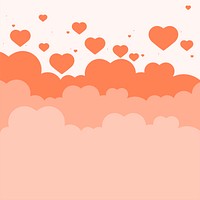 Vector heart background cloud pattern