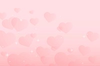 Abstract sparkle heart pattern vector pink background