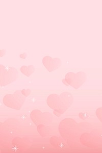 Abstract sparkle heart pattern vector pink background